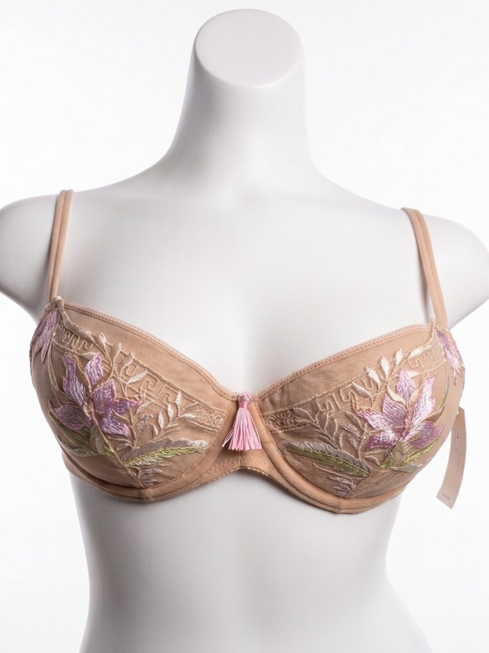 On Gossamer 34A Floral Mesh Padded Underwire Bra Sheer Lace 6901 NWT